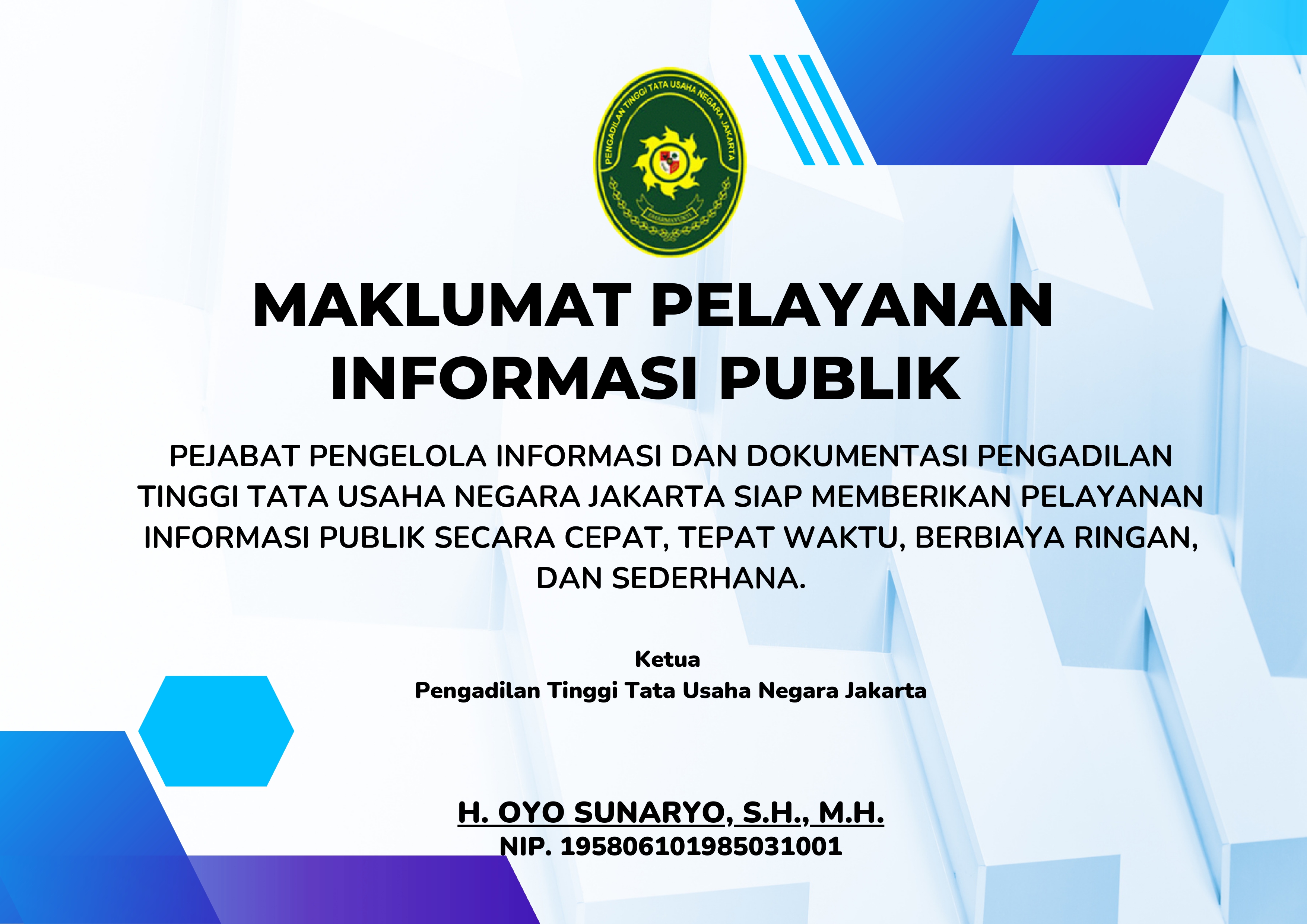 MAKLUMAT PELAYANAN INFORMASI PENTING